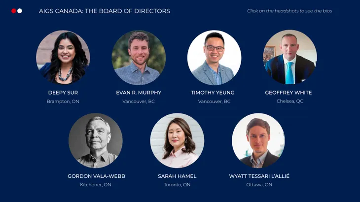 Photo with AIGS Canada’s new board members