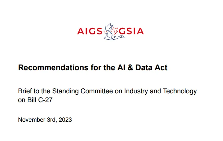 AIGS Canada Bill C-27 Brief